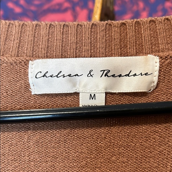 Chelsea & Theodore Tan Fringe Sleeve Sweater - Picture 3 of 4